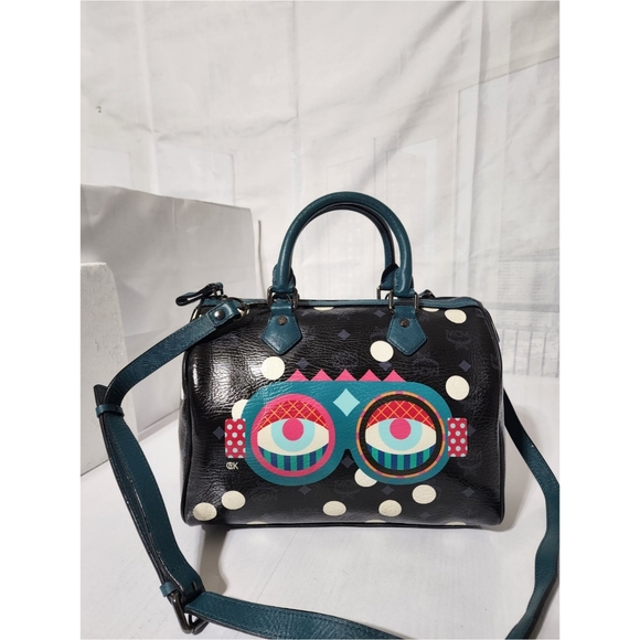 MCM Handbags - MCM Craig & Karl Snowdome Boston Bag Black/Green